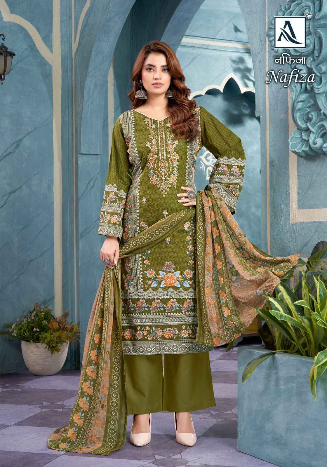 Alok Nafiza Cambric Cotton Dress Material 8 pcs Catalogue