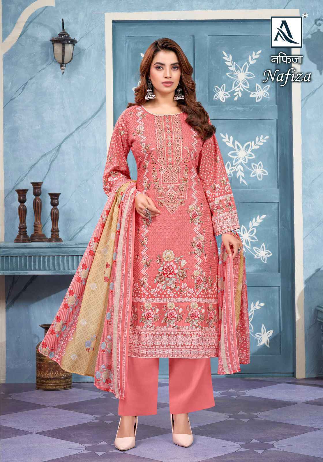 Alok Nafiza Cambric Cotton Dress Material 8 pcs Catalogue