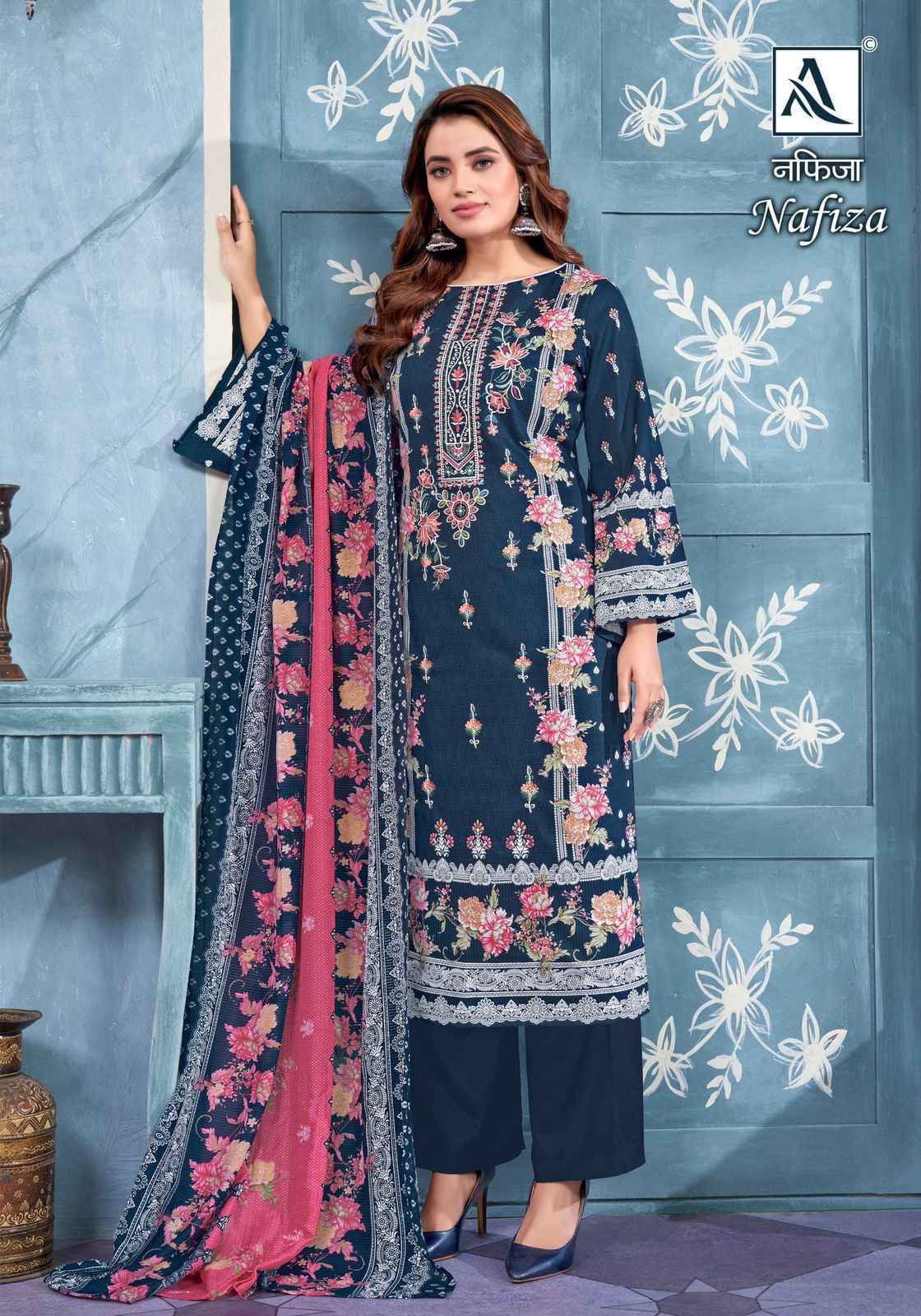 Alok Nafiza Cambric Cotton Dress Material 8 pcs Catalogue