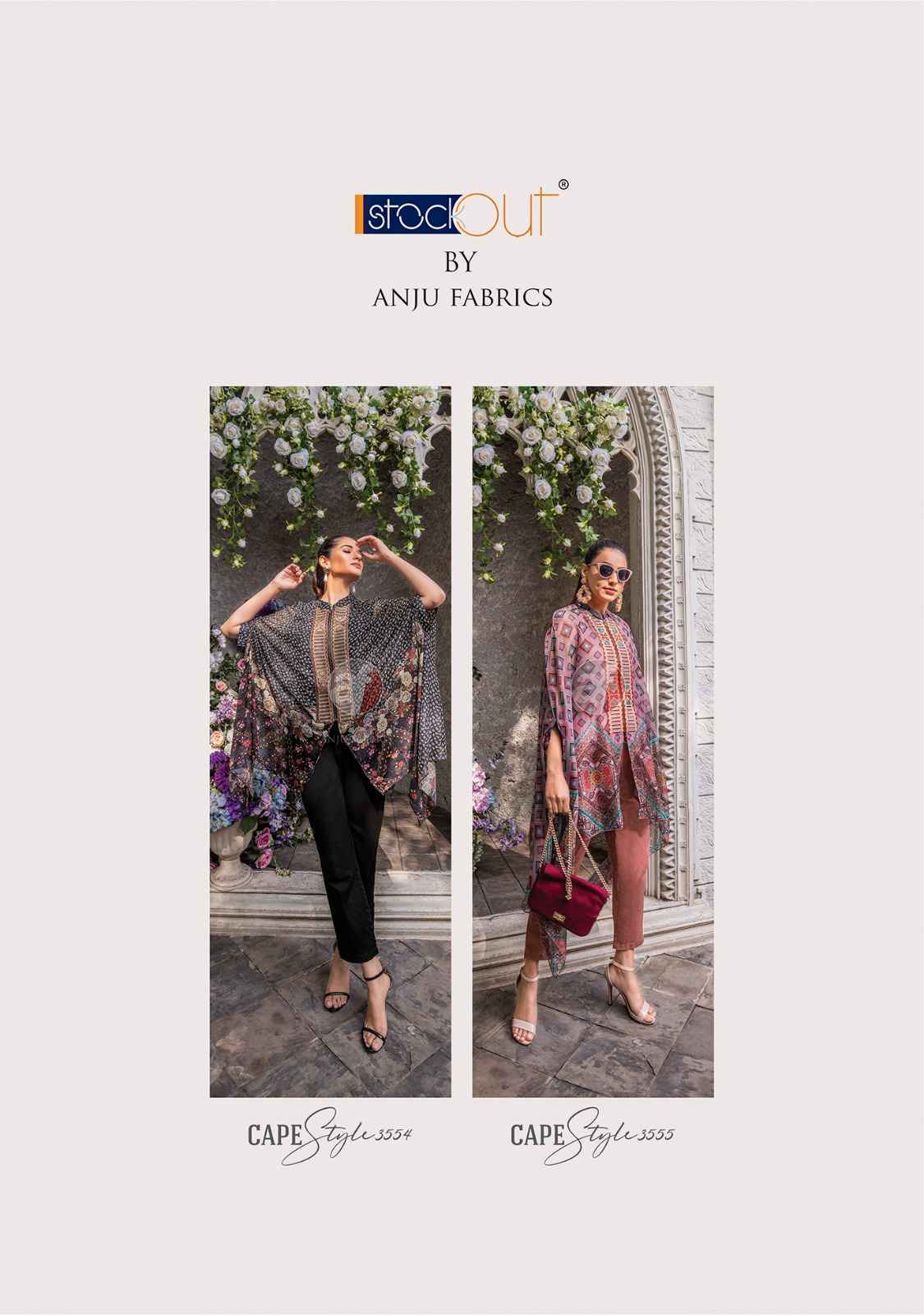 Anju Fabric Cape Style Viscose Printed Top With Bottom