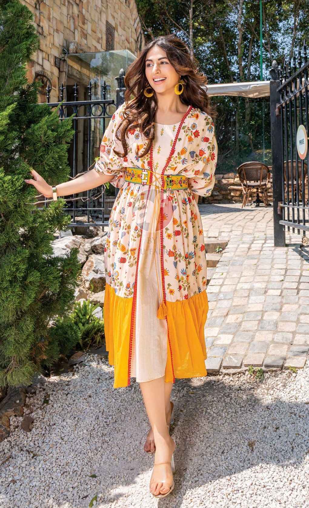 Anju Fabric Dreamy Tales Kaftan Jacket With Midi 6 Pc Catalog