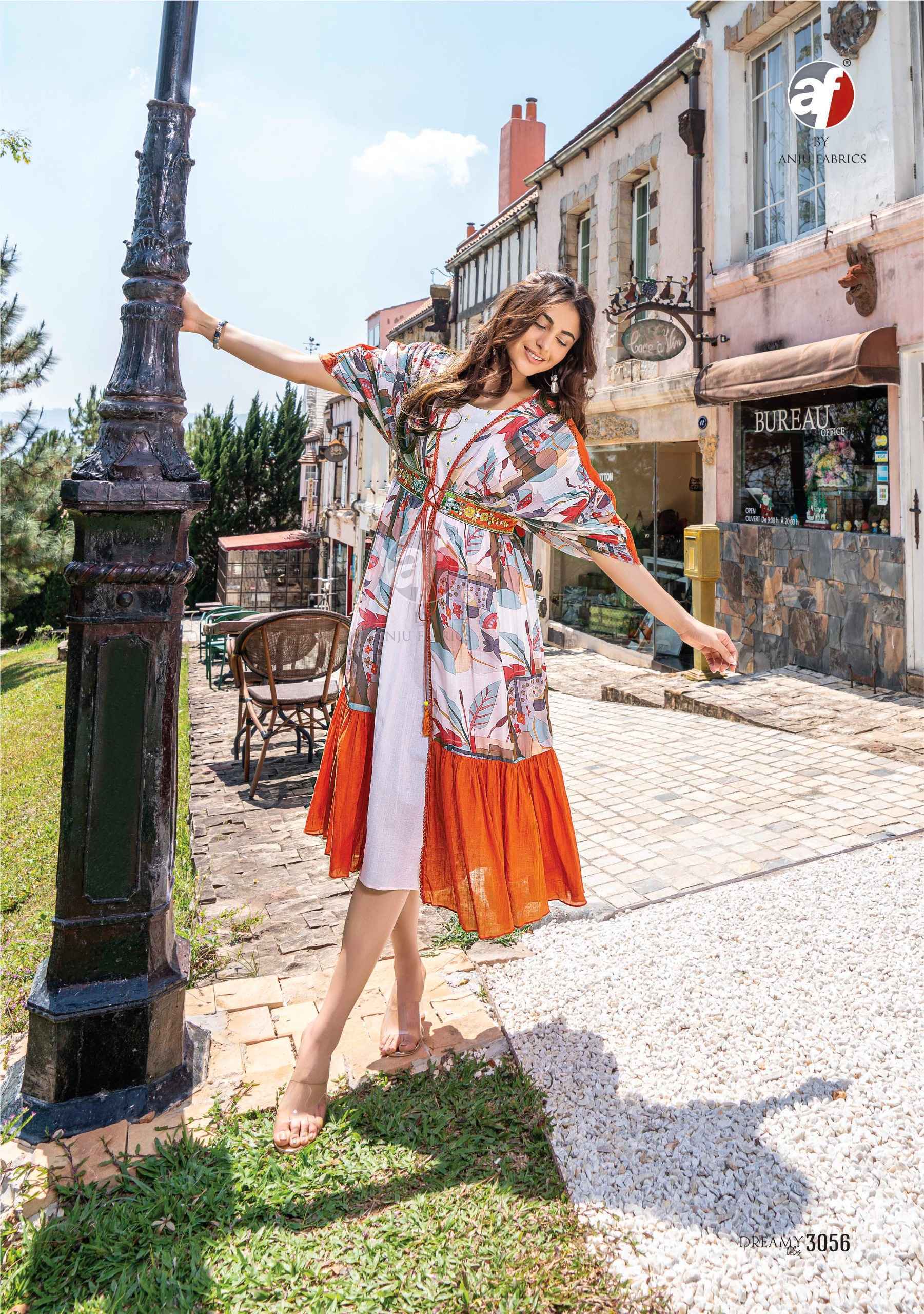 Anju Fabric Dreamy Tales Kaftan Jacket With Midi 6 Pc Catalog