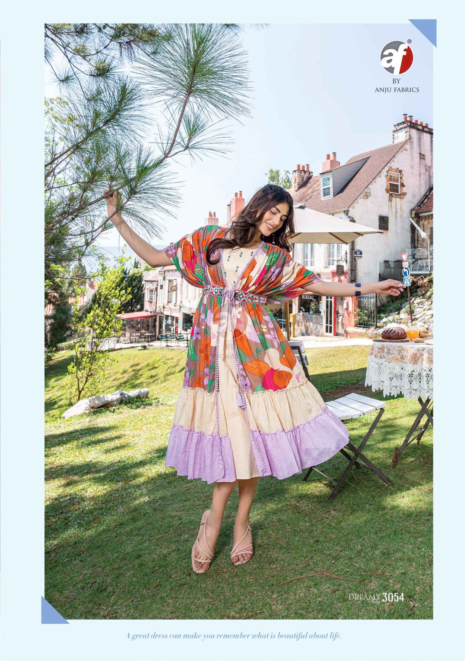 Anju Fabric Dreamy Tales Kaftan Jacket With Midi 6 Pc Catalog