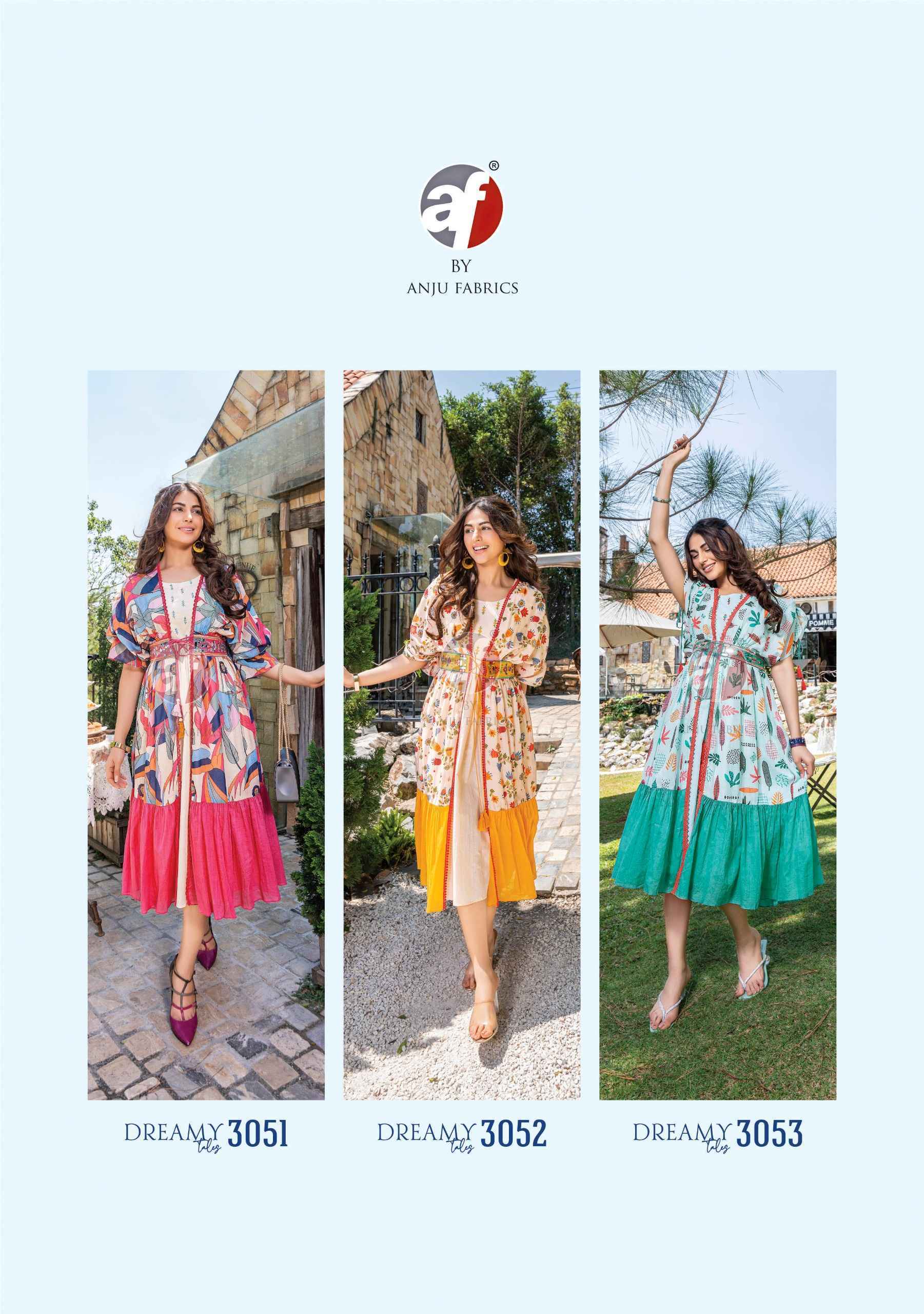 Anju Fabric Dreamy Tales Kaftan Jacket With Midi 6 Pc Catalog