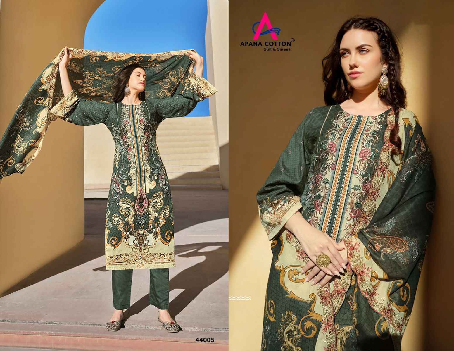 Apana Cotton Razia Sultan Vol 44 Cotton Dress Material 8 pcs Catalogue