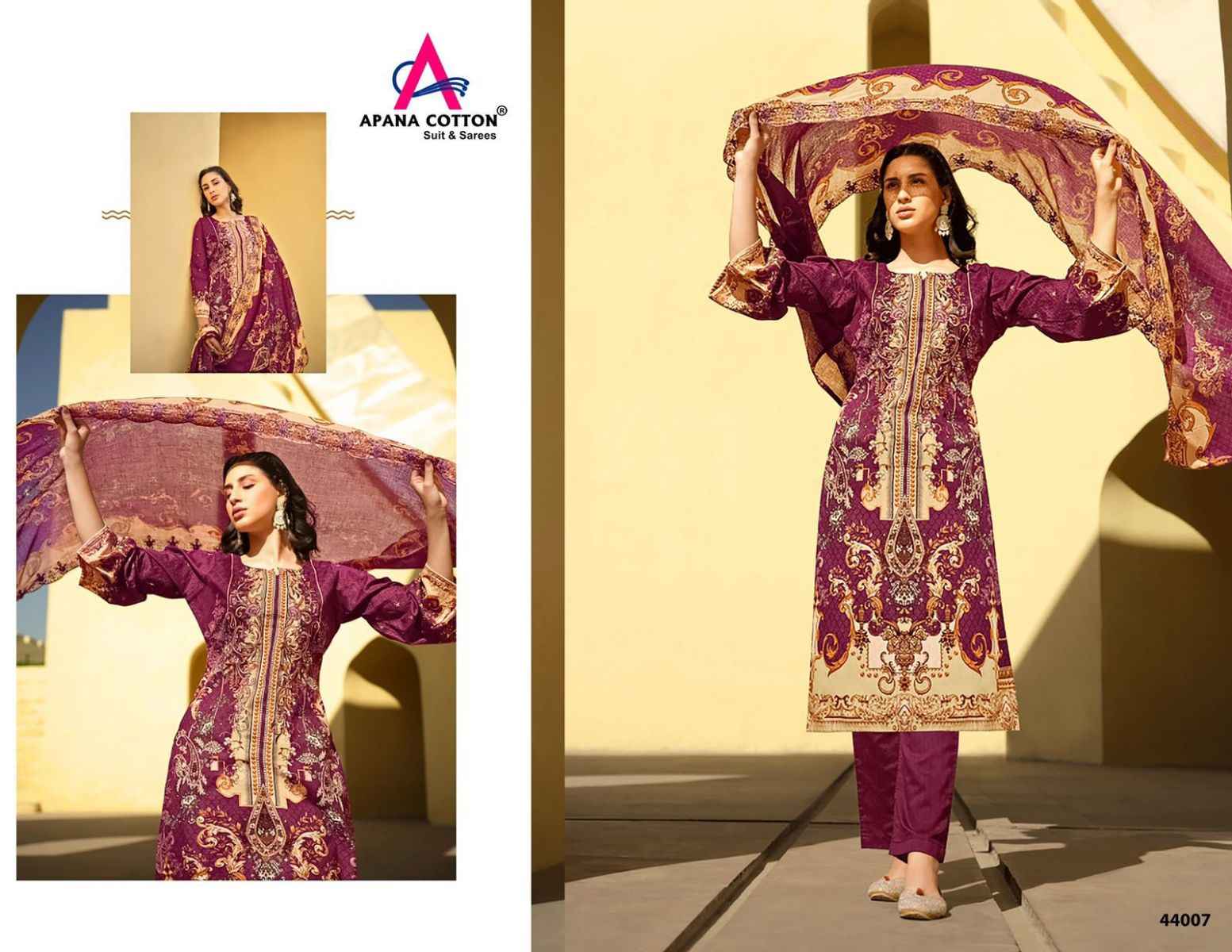 Apana Cotton Razia Sultan Vol 44 Cotton Dress Material 8 pcs Catalogue