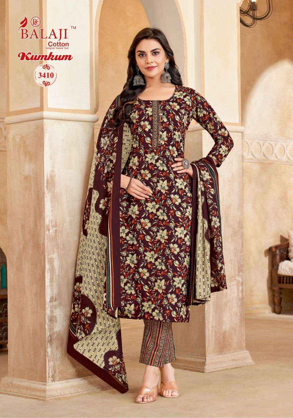 Balaji Kumkum Vol 34 Cotton Dress Material 12 pcs Catalogue