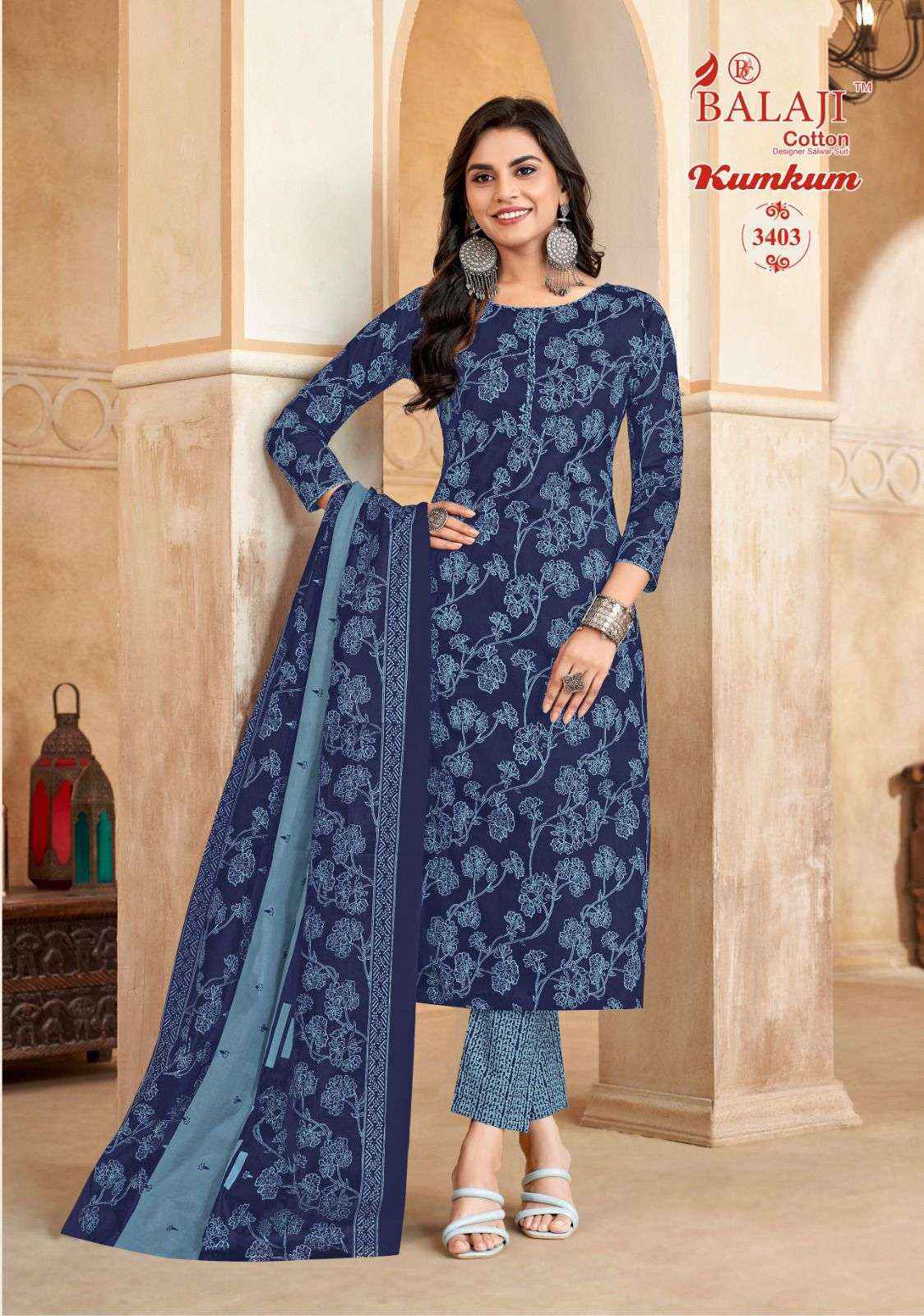 Balaji Kumkum Vol 34 Cotton Dress Material 12 pcs Catalogue