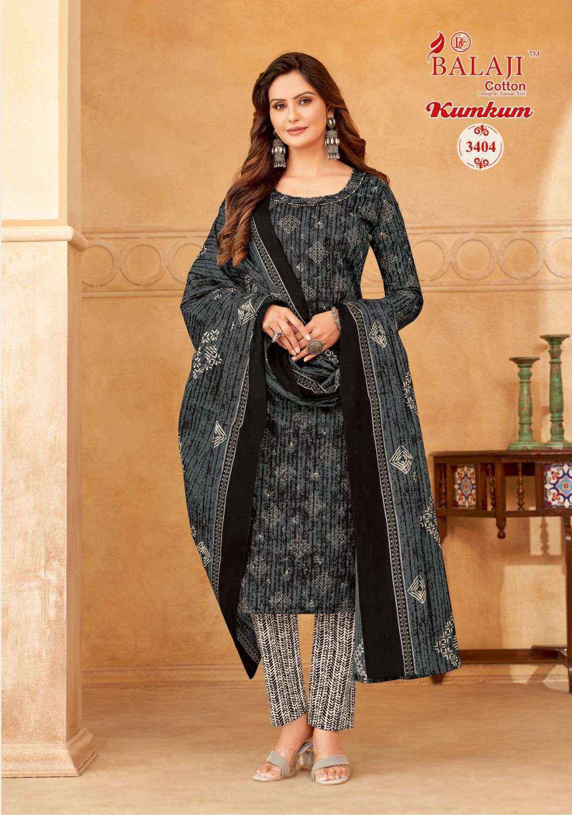 Balaji Kumkum Vol 34 Cotton Dress Material 12 pcs Catalogue