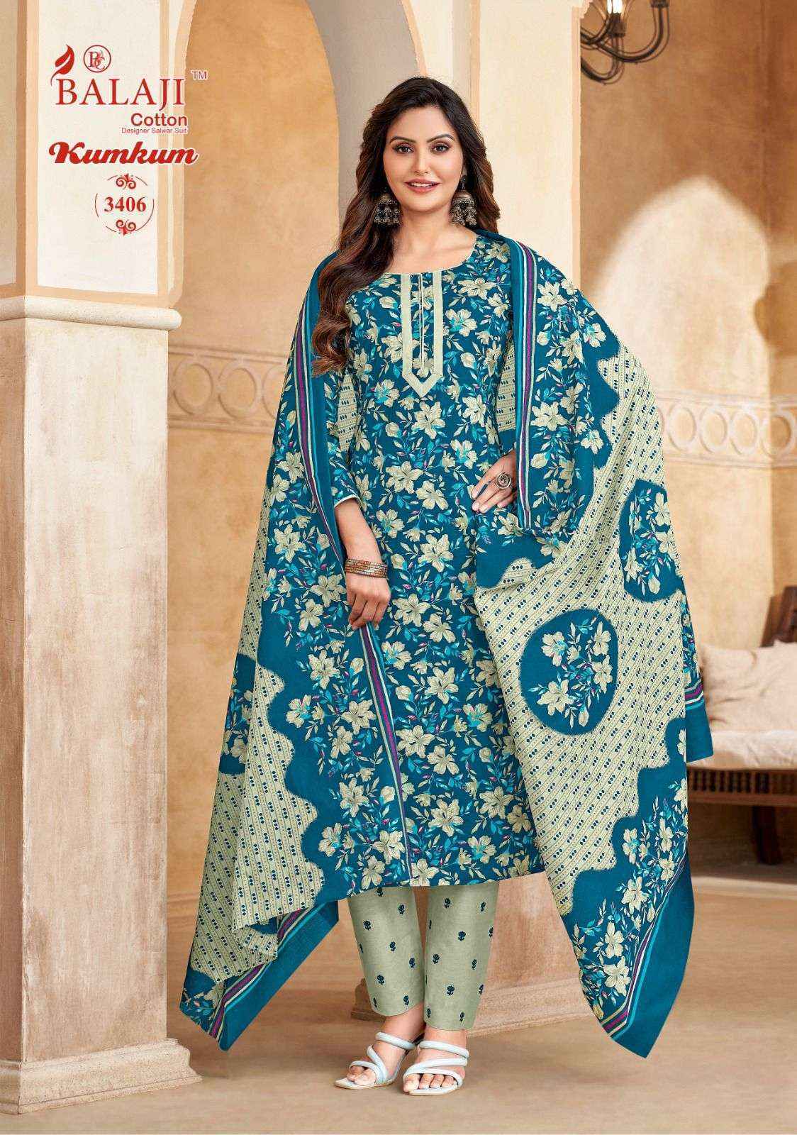Balaji Kumkum Vol 34 Cotton Dress Material Best Ladies Designer Suits Online