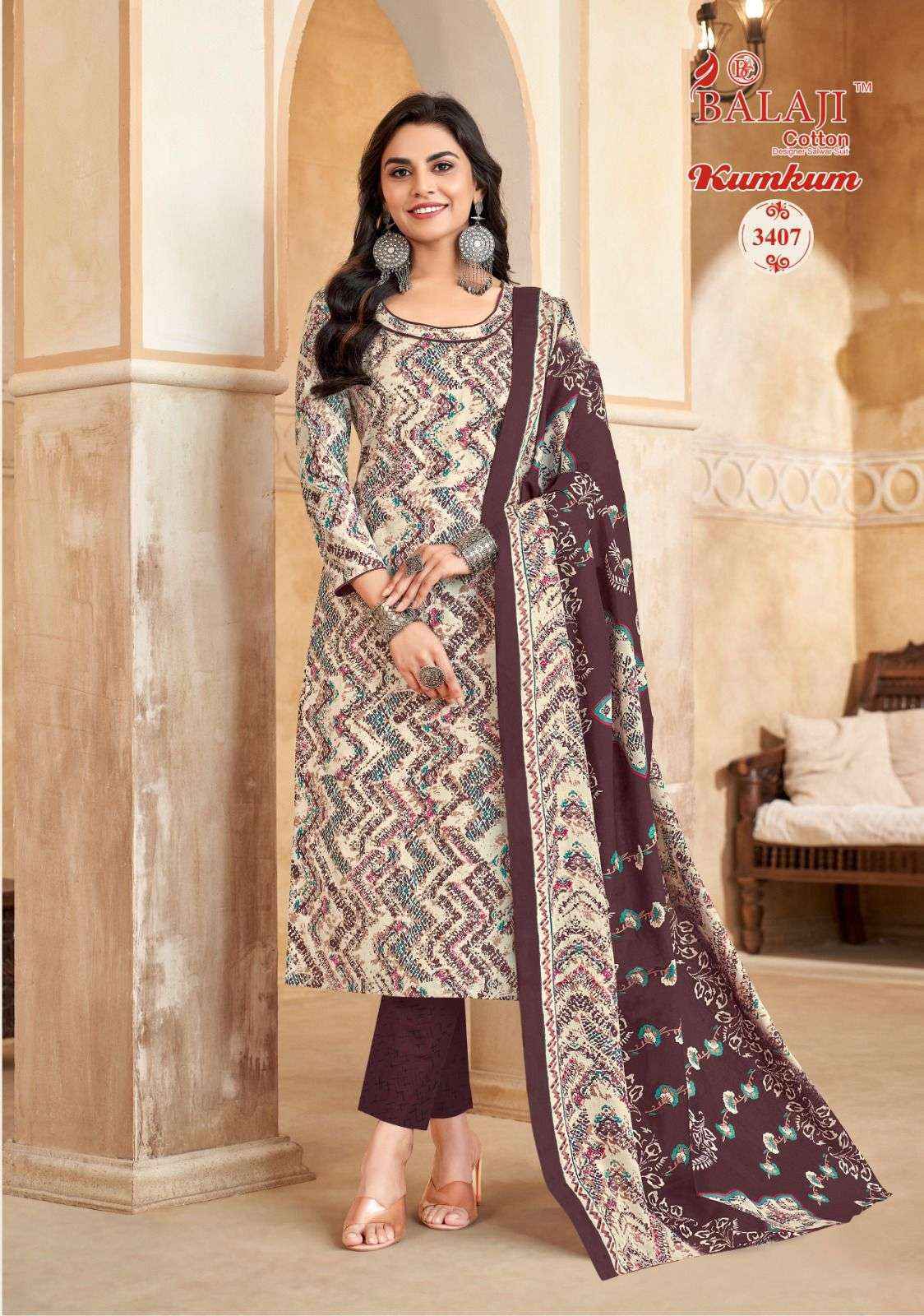 Balaji Kumkum Vol 34 Cotton Dress Material 12 pcs Catalogue