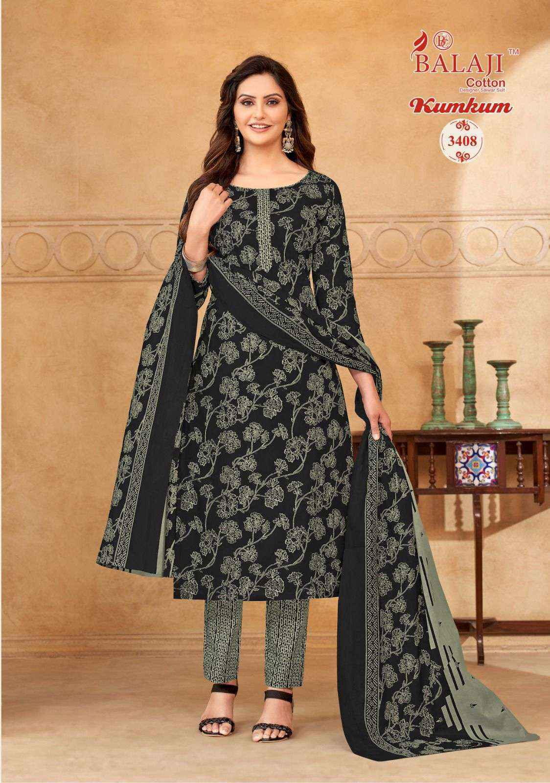 Balaji Kumkum Vol 34 Cotton Dress Material 12 pcs Catalogue