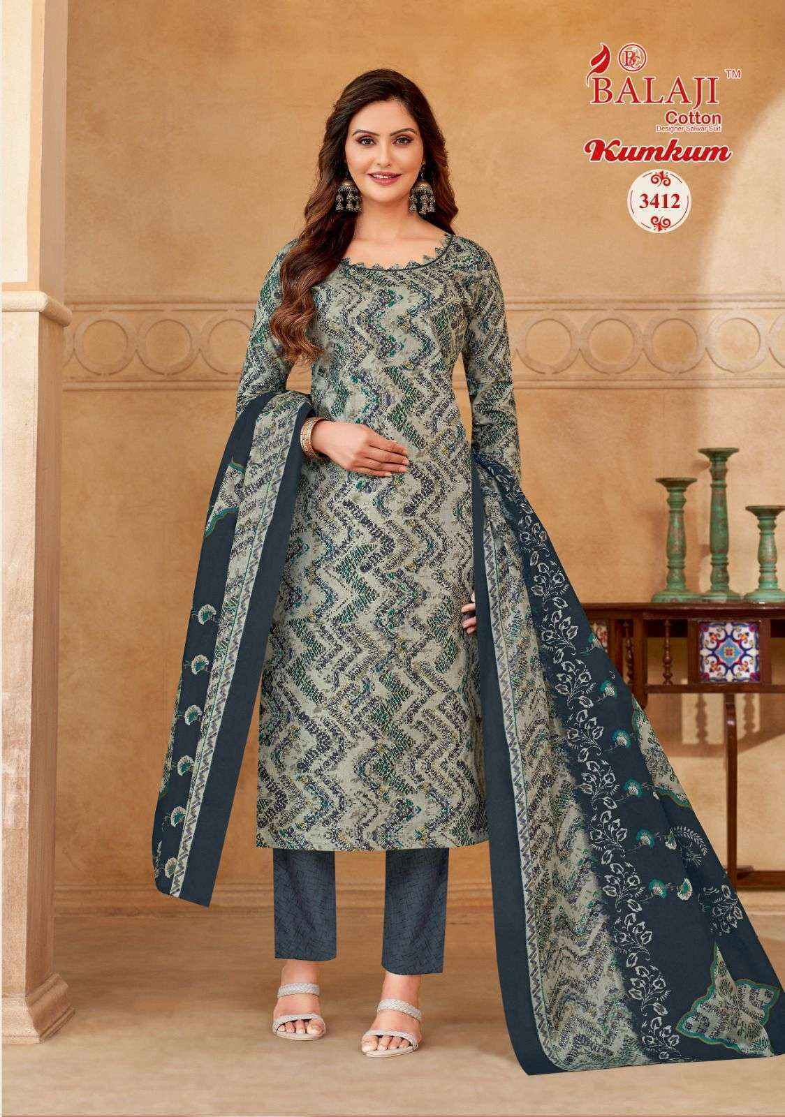 Balaji Kumkum Vol 34 Cotton Dress Material 12 pcs Catalogue