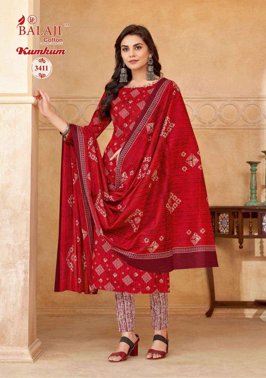 Balaji Kumkum Vol 34 Cotton Dress Material 12 pcs Catalogue