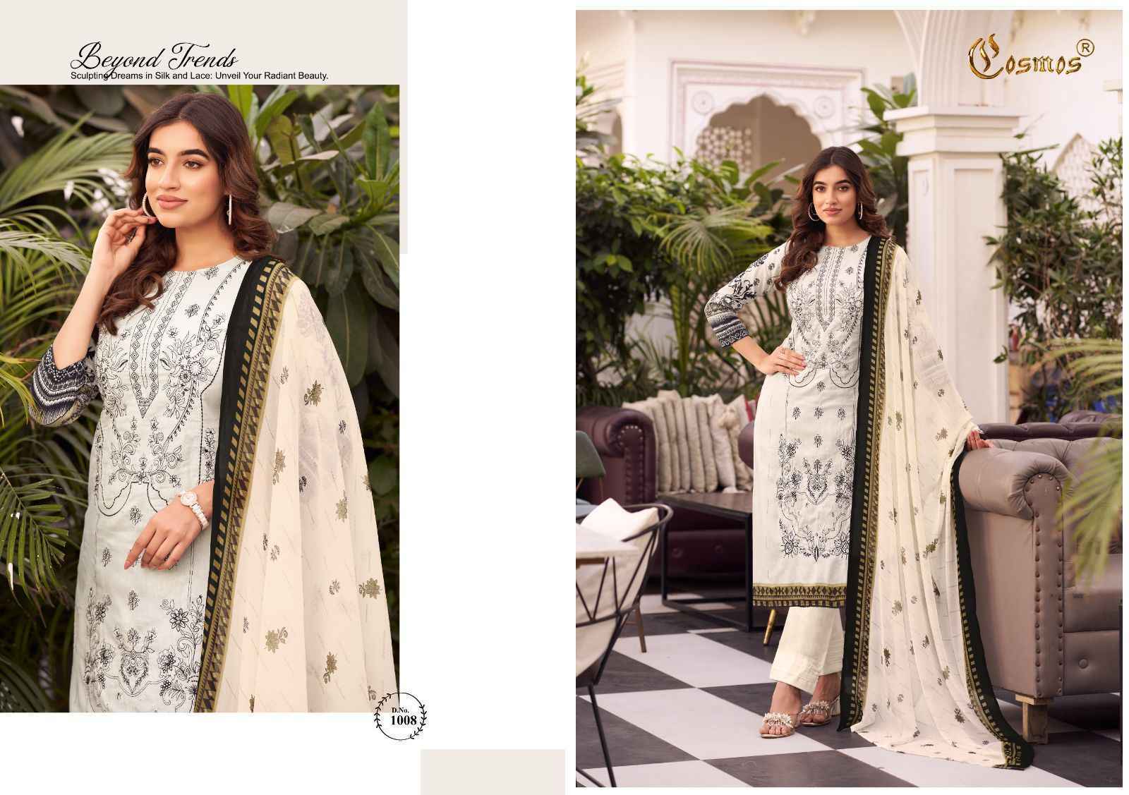Cosmos Noor Premium Embroidered Vol-1 Dress Material 10 Pc Catalog