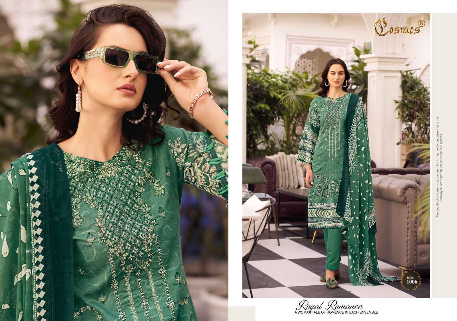 Cosmos Noor Premium Embroidered Vol-1 Dress Material 10 Pc Catalog