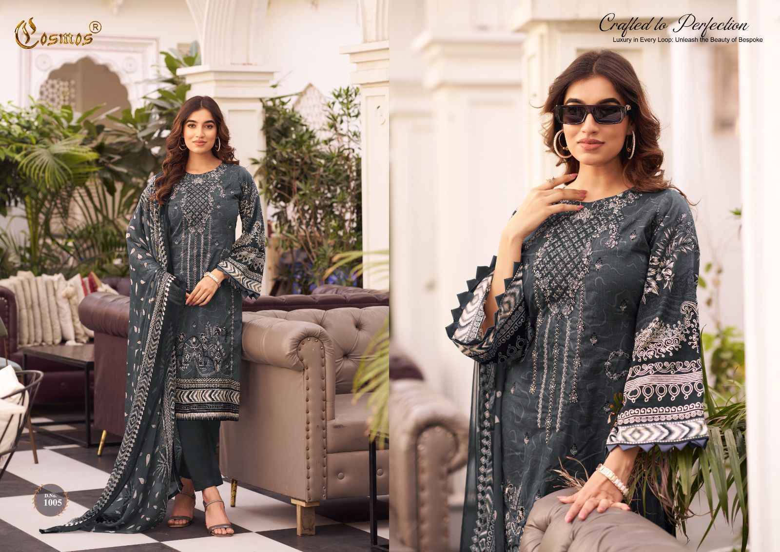 Cosmos Noor Premium Embroidered Vol-1 Dress Material 10 Pc Catalog