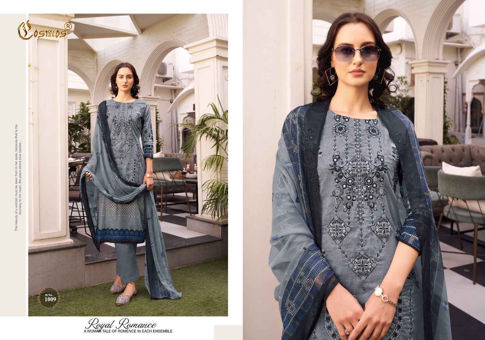Cosmos Noor Premium Embroidered Vol-1 Dress Material 10 Pc Catalog