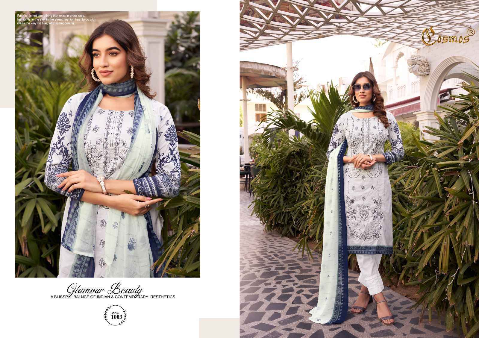 Cosmos Noor Premium Embroidered Vol-1 Dress Material 10 Pc Catalog