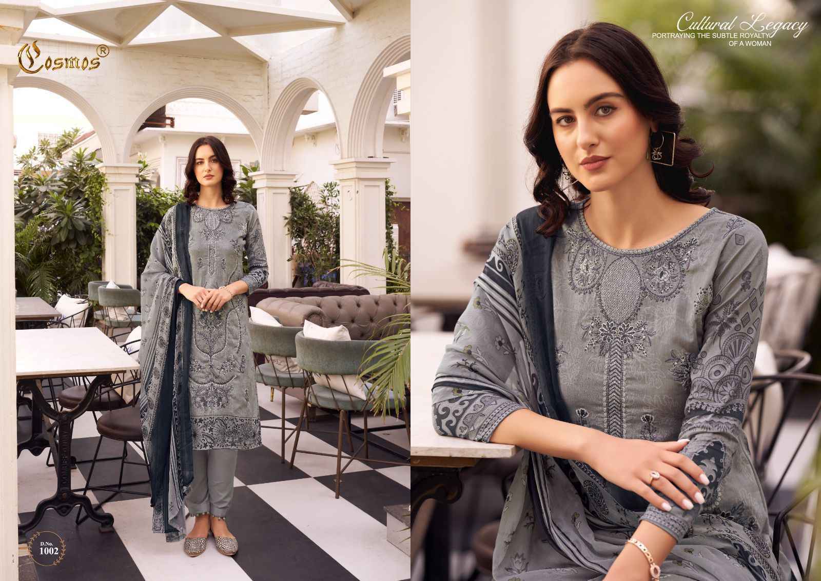 Cosmos Noor Premium Embroidered Vol-1 Dress Material 10 Pc Catalog