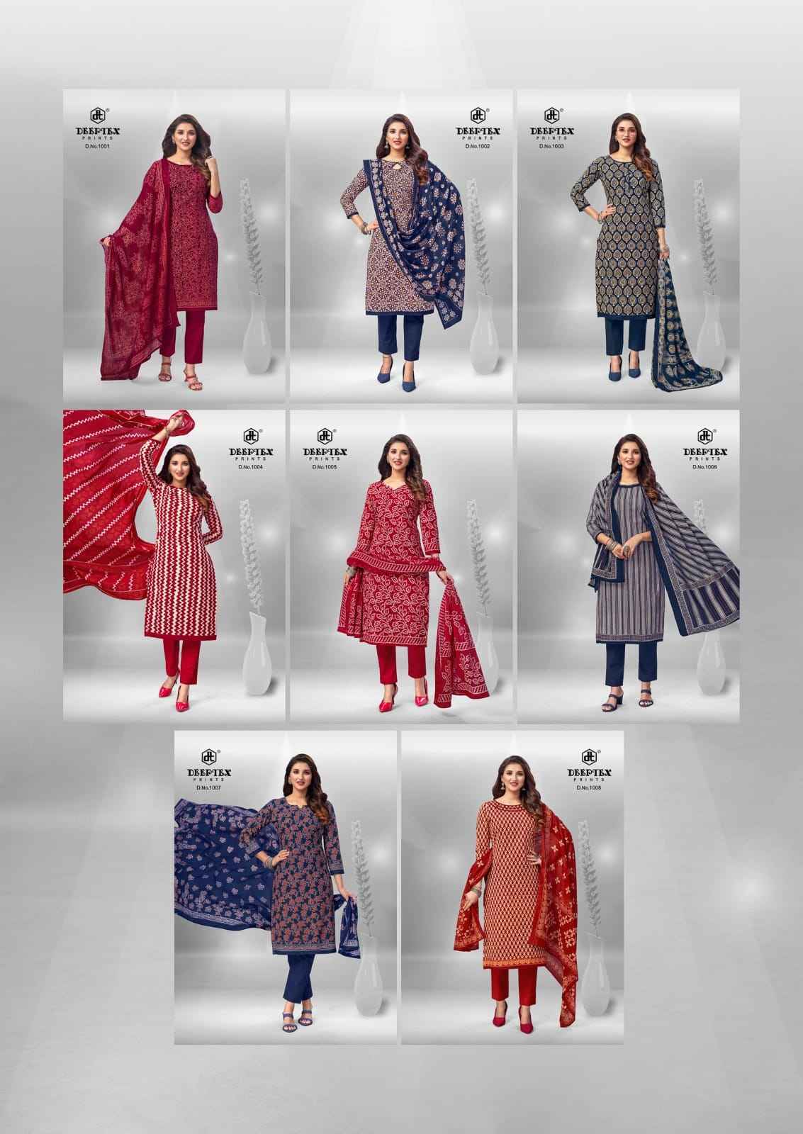 Deeptex Sanjeevani Vol 1Cotton Dress Material 8 pcs Cataloge