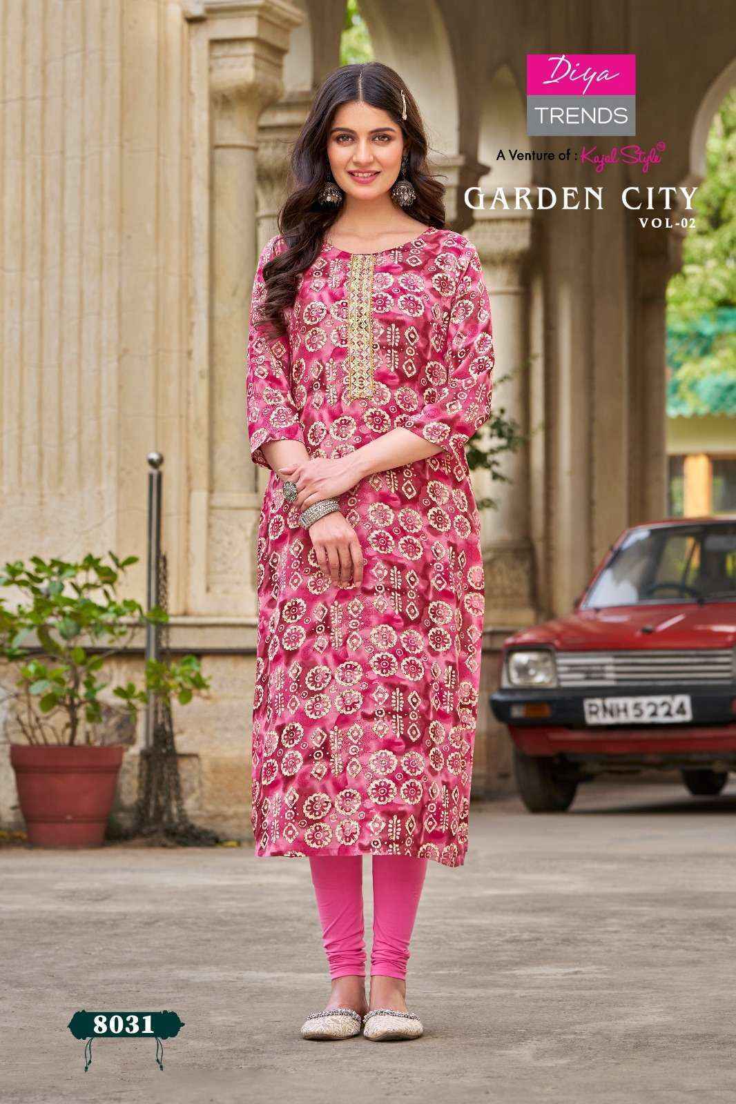 Diya Trends Garden City Vol 2 Rayon Kurti 20 pcs Catalogue