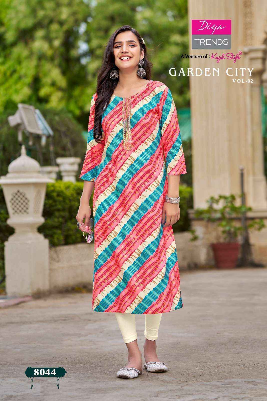 Diya Trends Garden City Vol 2 Rayon Kurti 20 pcs Catalogue
