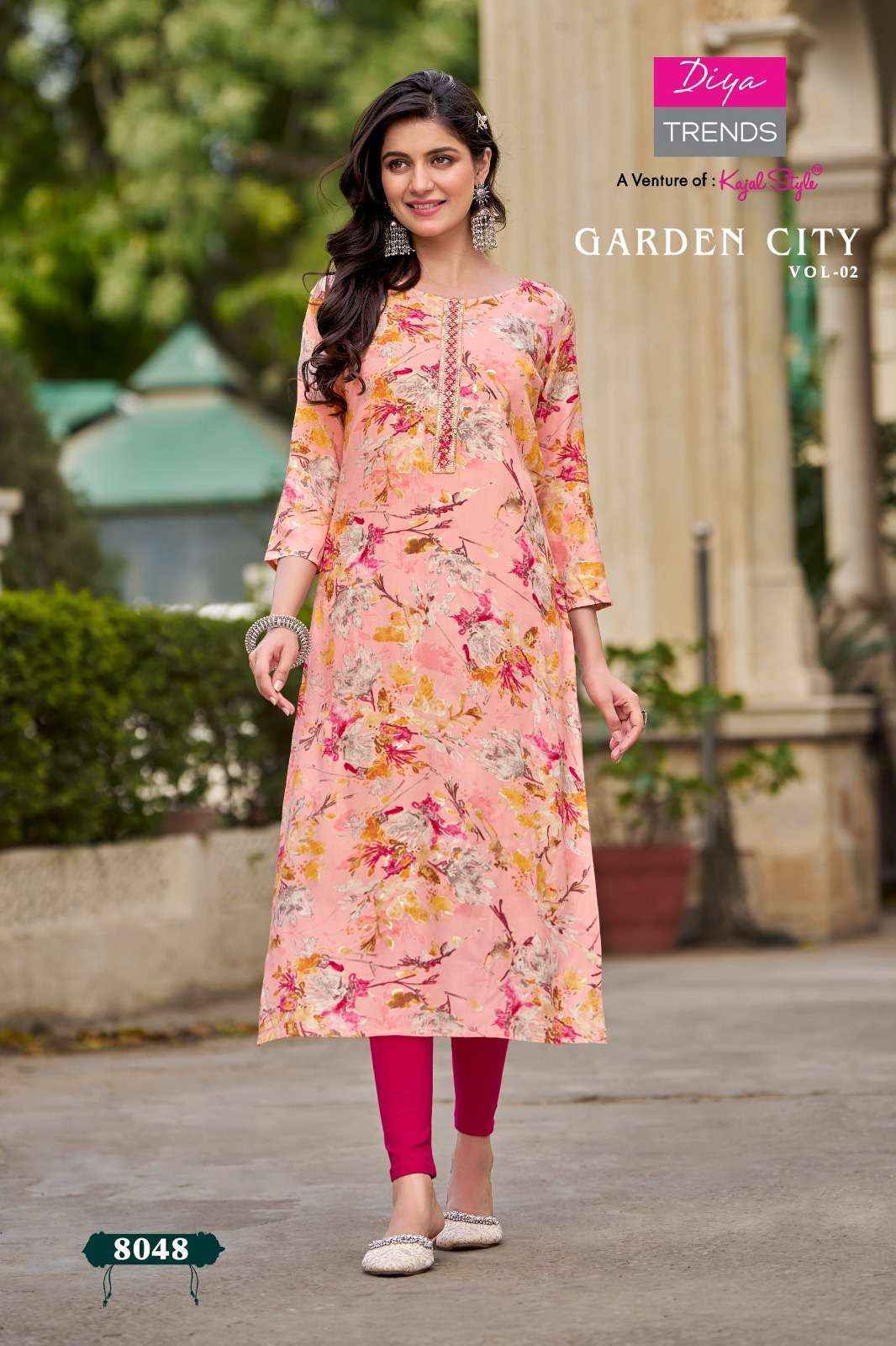 Diya Trends Garden City Vol 2 Rayon Kurti 20 pcs Catalogue