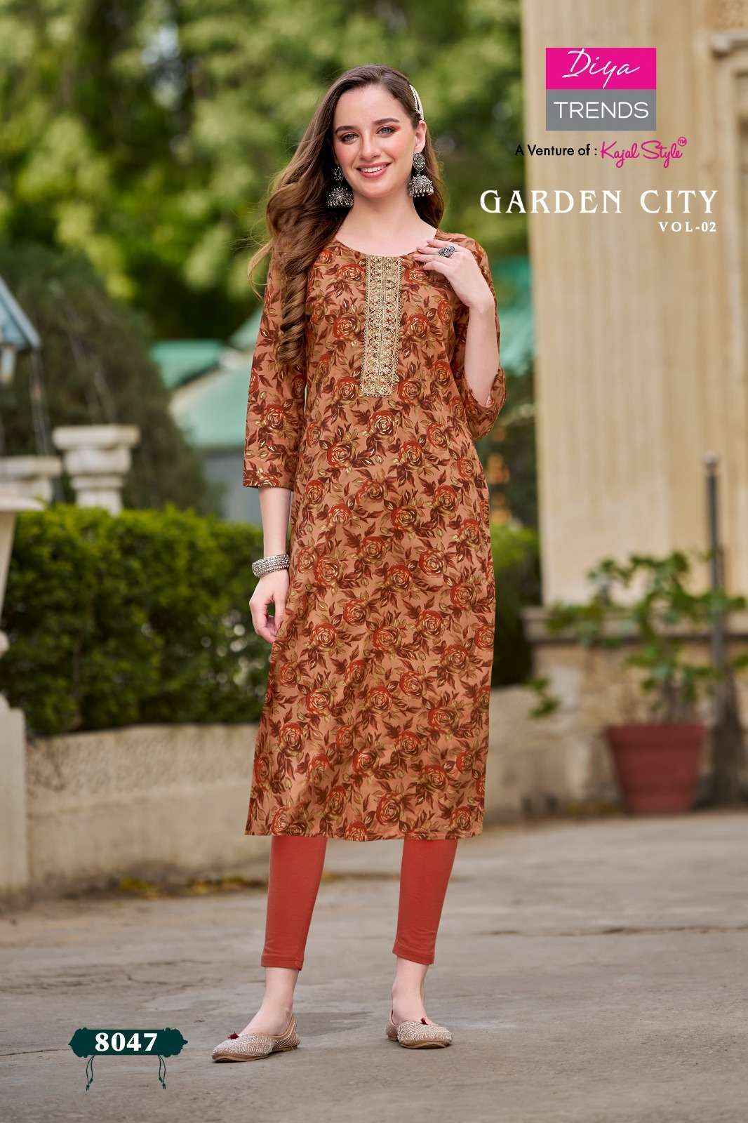Diya Trends Garden City Vol 2 Rayon Kurti 20 pcs Catalogue