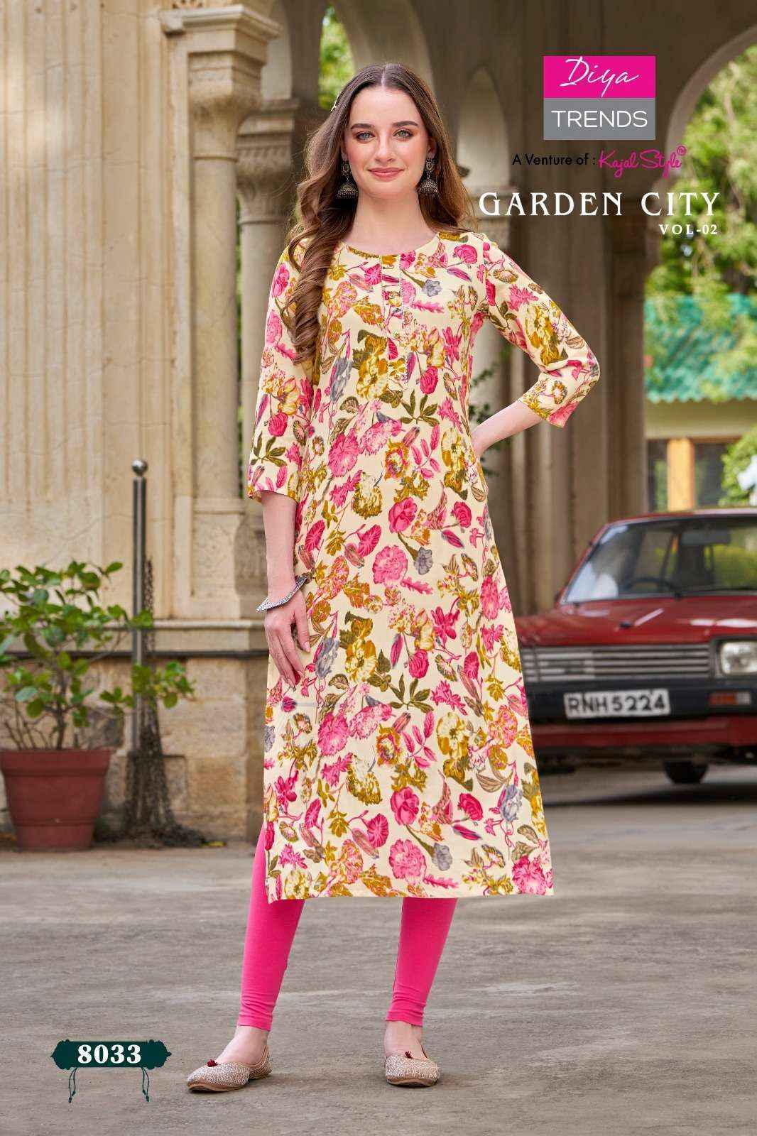 Diya Trends Garden City Vol 2 Rayon Kurti 20 pcs Catalogue