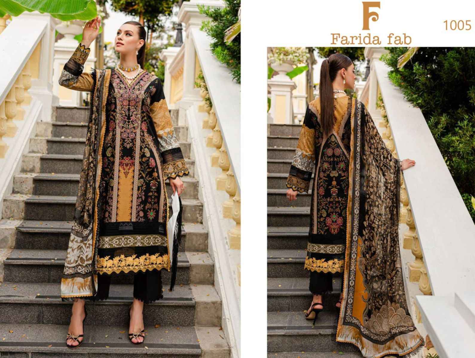 Farida Fab Gulmohar Cotton Dress Material 6 pcs Catalogue