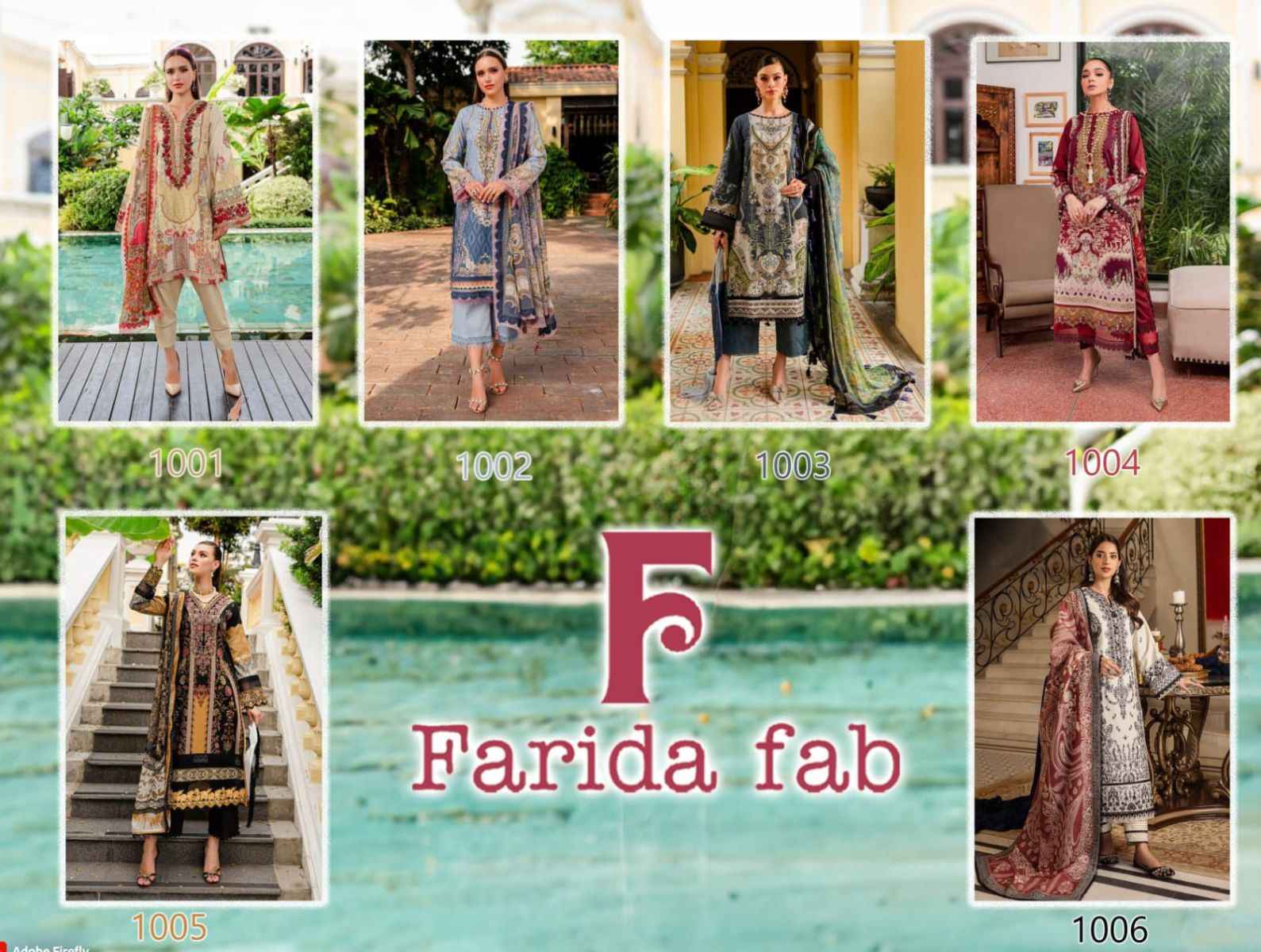 Farida Fab Gulmohar Cotton Dress Material 6 pcs Catalogue