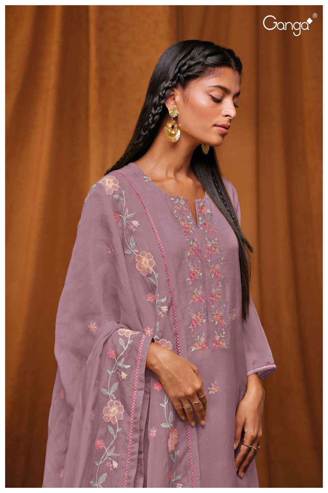 Ganga Yahvi 1713 Silk Dress Material Ganga Ladies Suits Supplier