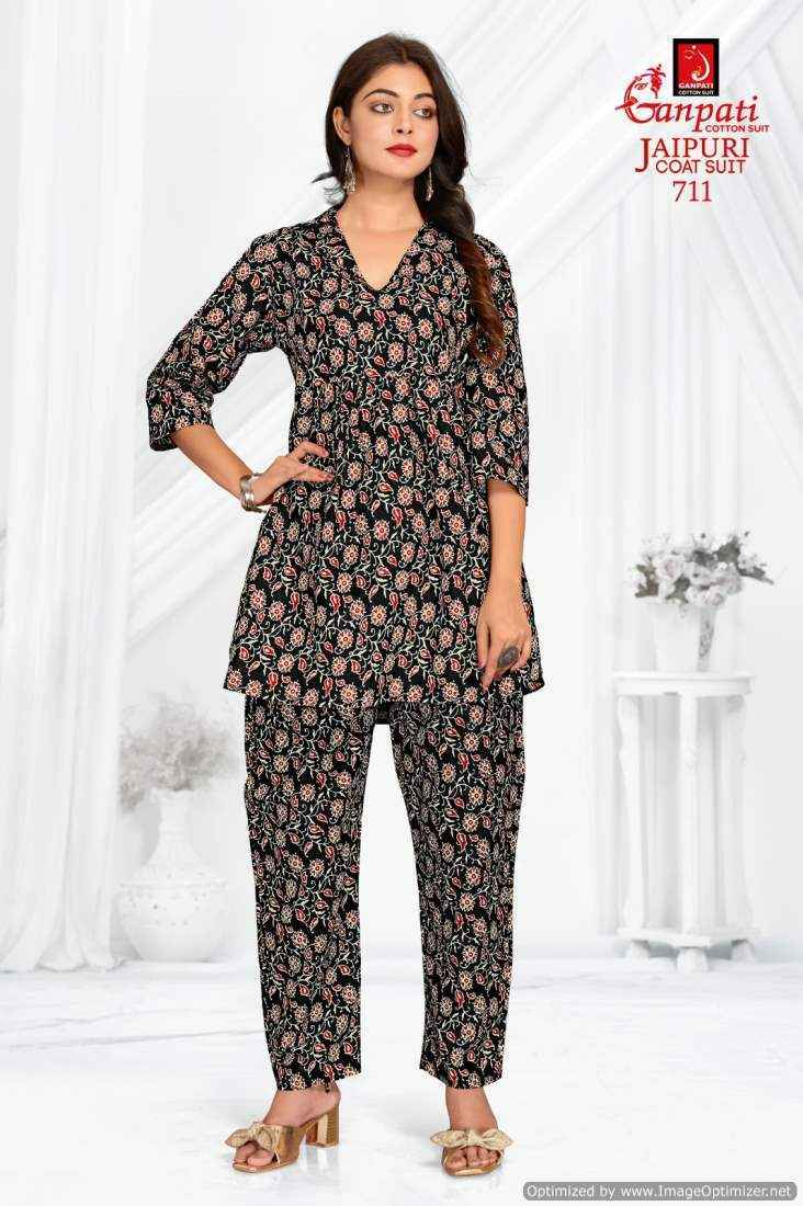 Ganpati Jaipuri Coat Suit Vol-7 Cotton Cord Set 15 pcs Catalogue