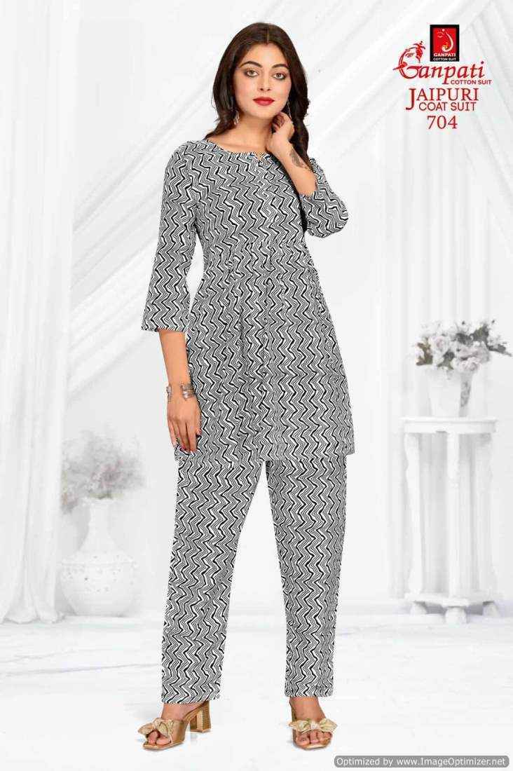 Ganpati Jaipuri Coat Suit Vol-7 Cotton Cord Set 15 pcs Catalogue
