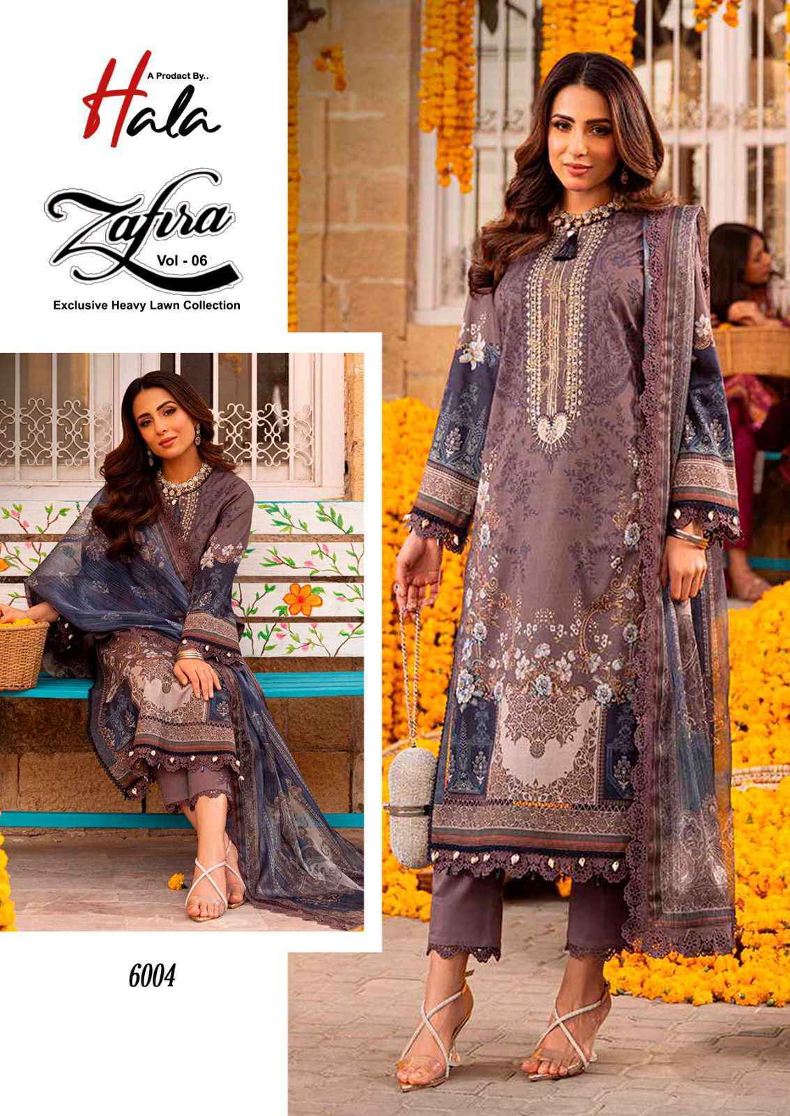 Hala Zafira Vol 6 Cotton Dress Material 6 pcs Catalogue