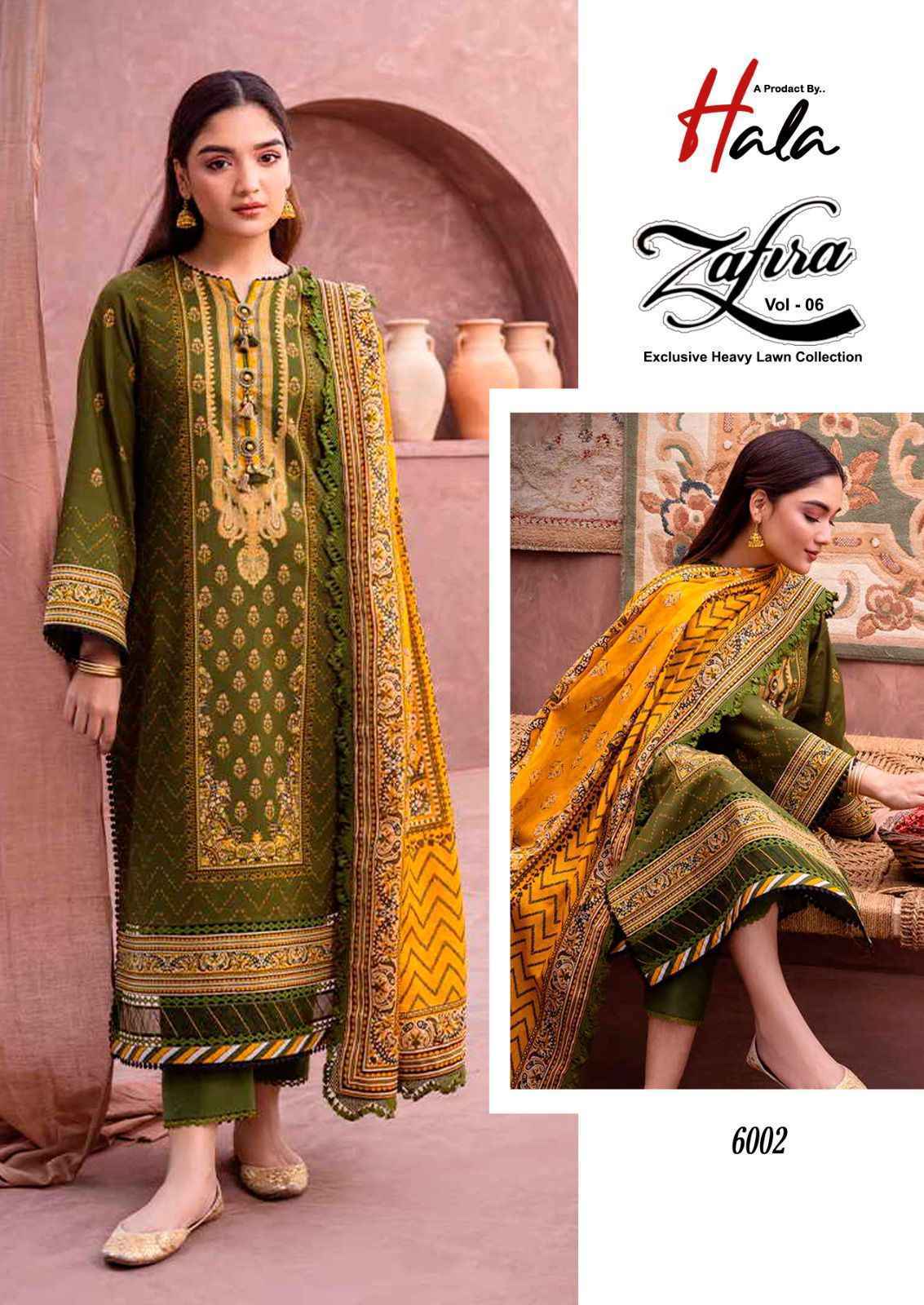 Hala Zafira Vol 6 Cotton Dress Material 6 pcs Catalogue