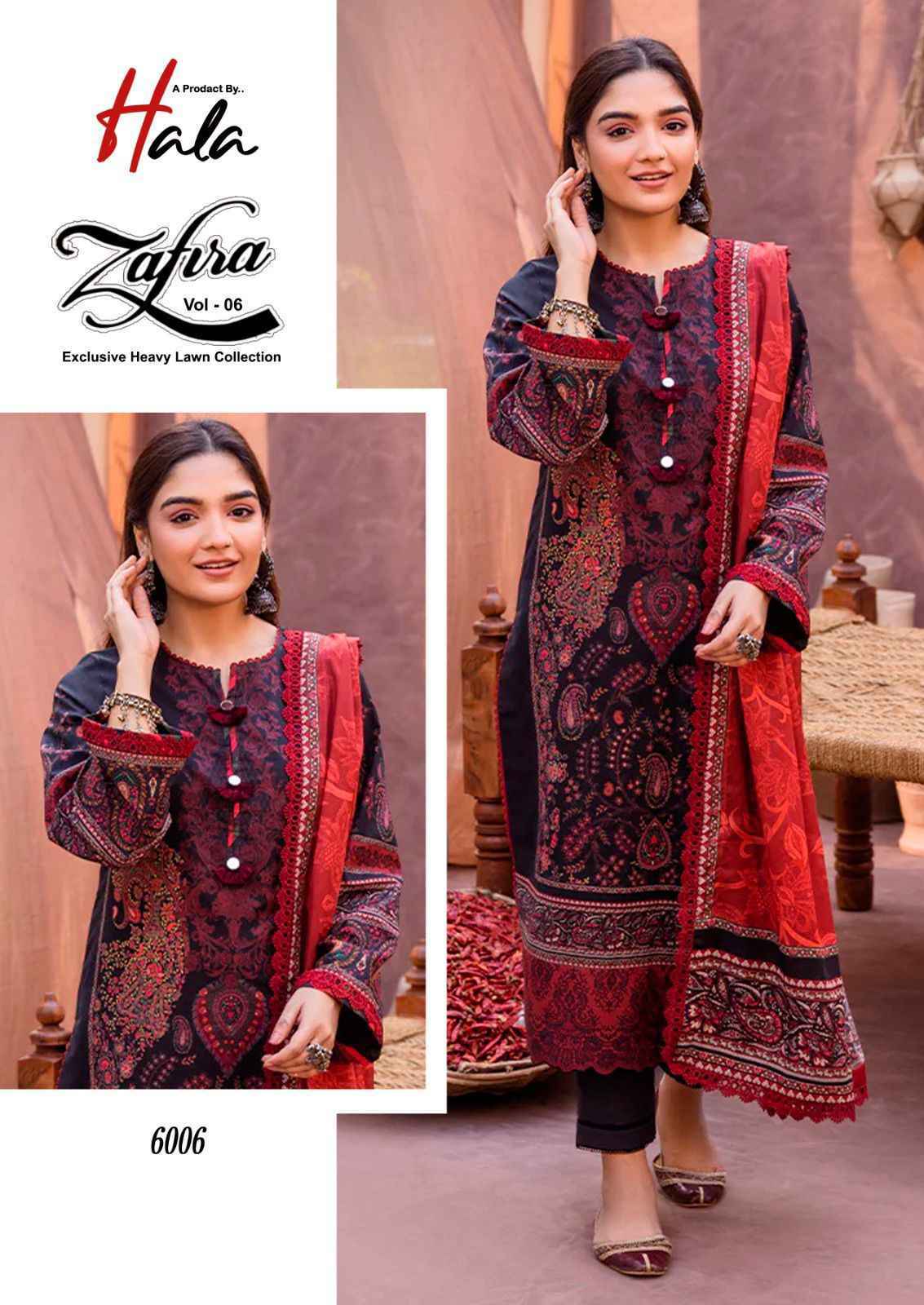 Hala Zafira Vol 6 Cotton Dress Material 6 pcs Catalogue