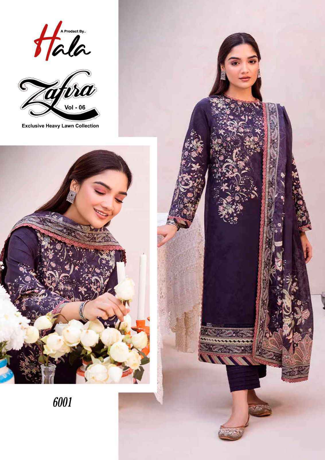 Hala Zafira Vol 6 Cotton Dress Material 6 pcs Catalogue
