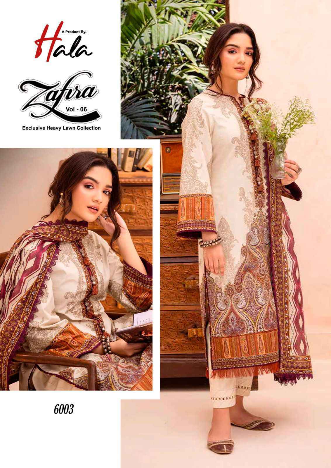 Hala Zafira Vol 6 Cotton Dress Material 6 pcs Catalogue