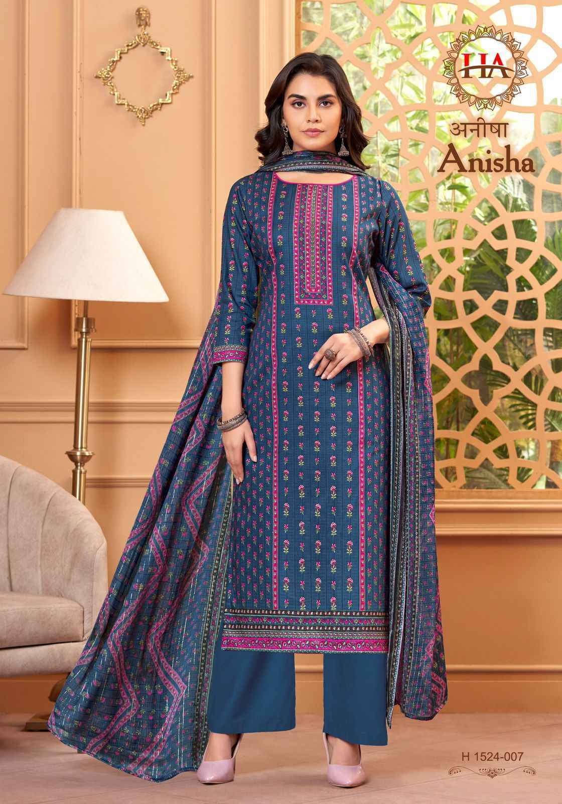 Harshit Anisha Cotton Dress Material 8 Pc Catalog