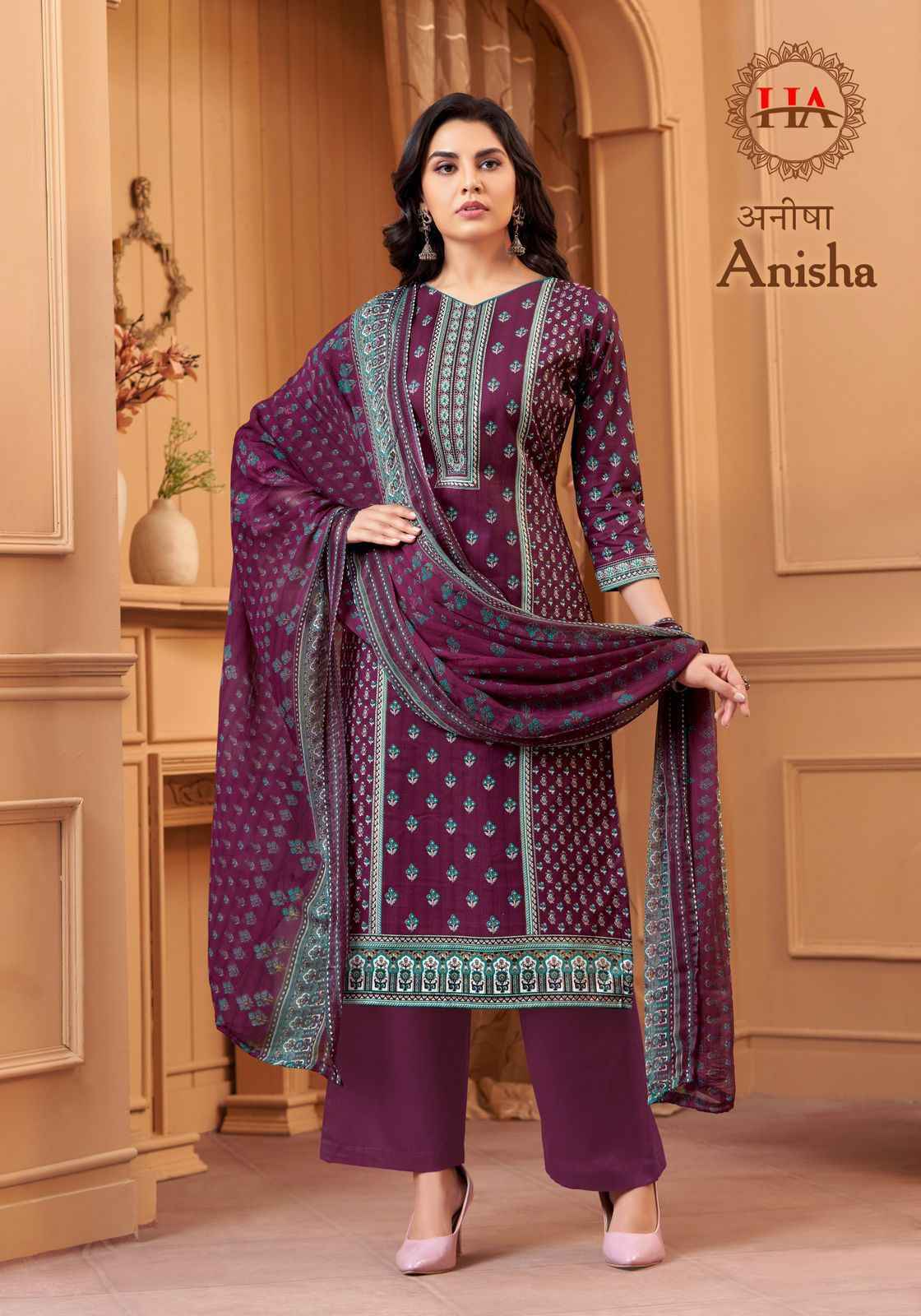 Harshit Anisha Cotton Dress Material 8 Pc Catalog