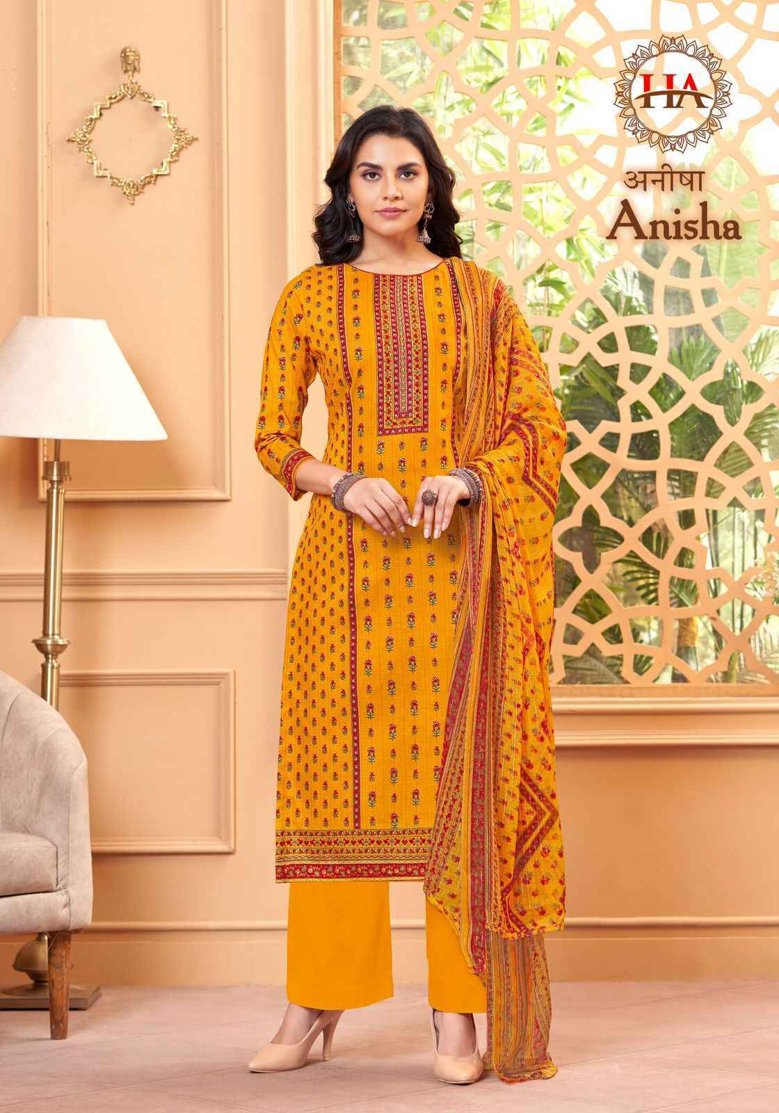 Harshit Anisha Cotton Dress Material 8 Pc Catalog