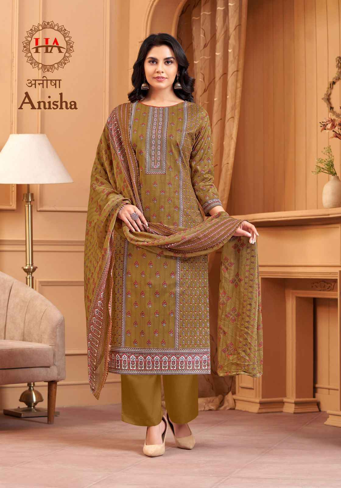 Harshit Anisha Cotton Dress Material 8 Pc Catalog