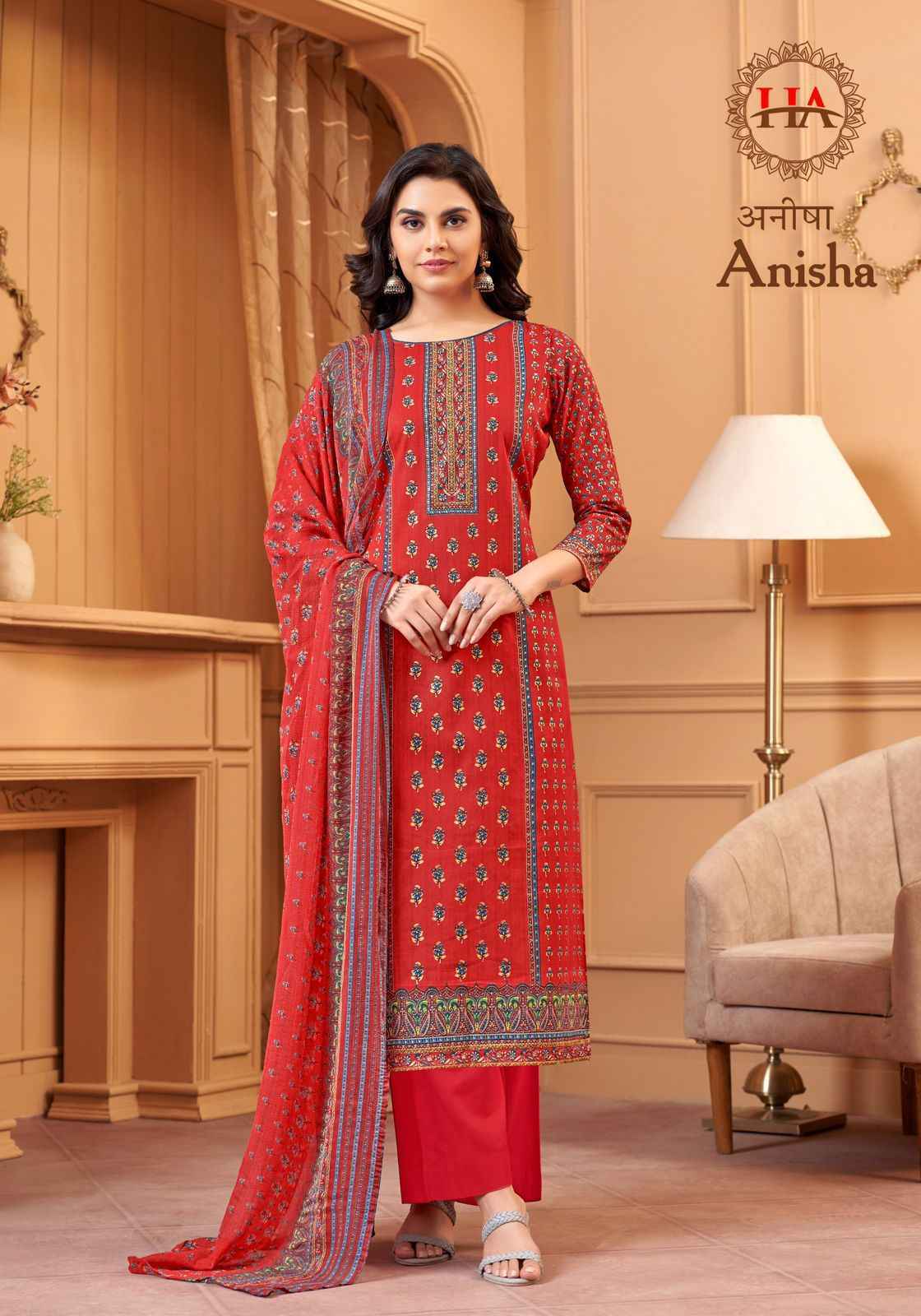 Harshit Anisha Cotton Dress Material 8 Pc Catalog