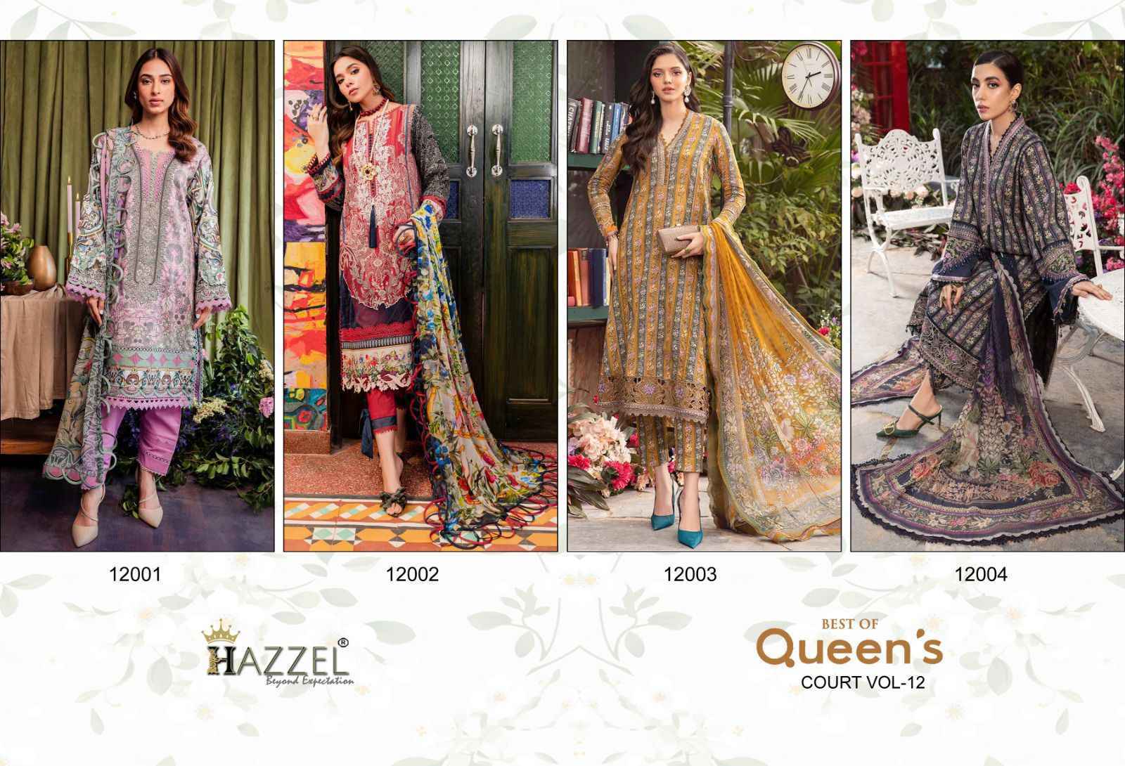 Hazzel Best Of Queens Court Vol-12 Cotton Dress Material 4 Pc Catalog