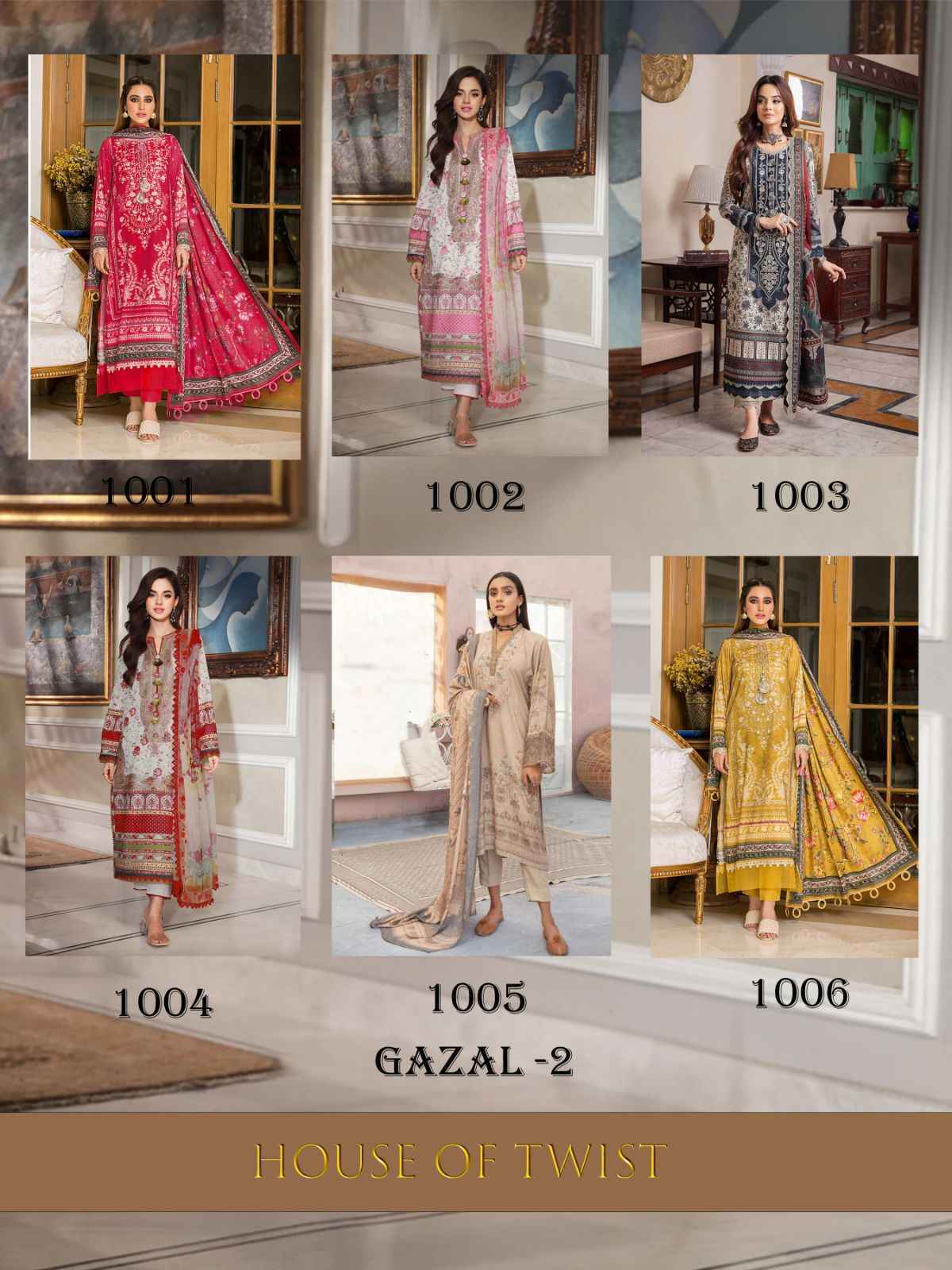 House Of Twist Gazal Vol-2 Cotton Dress Material 6 Pc Catalog