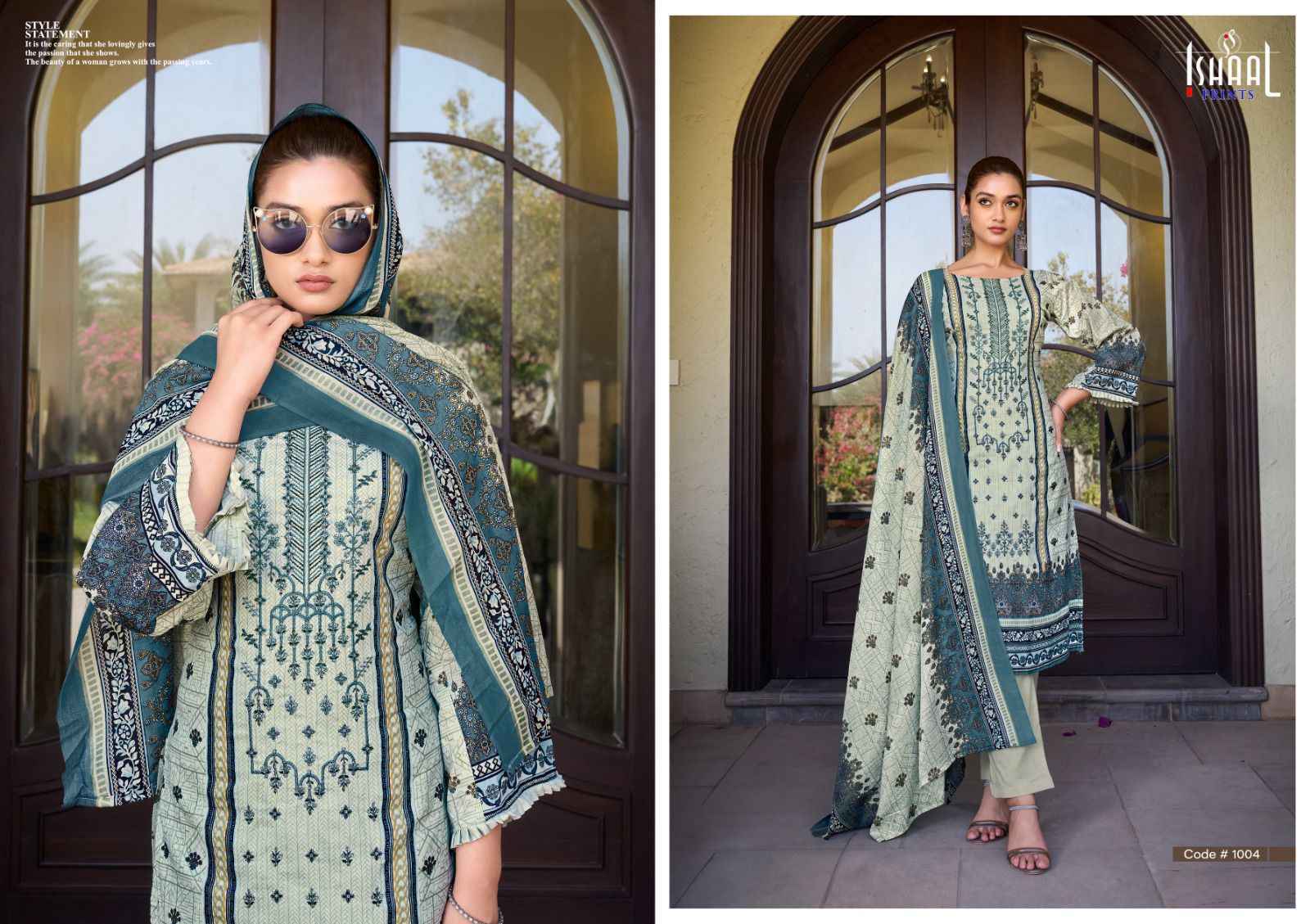Ishaal Embroidered Vol-9 Lawn Dress Material 10 pcs Catalogue