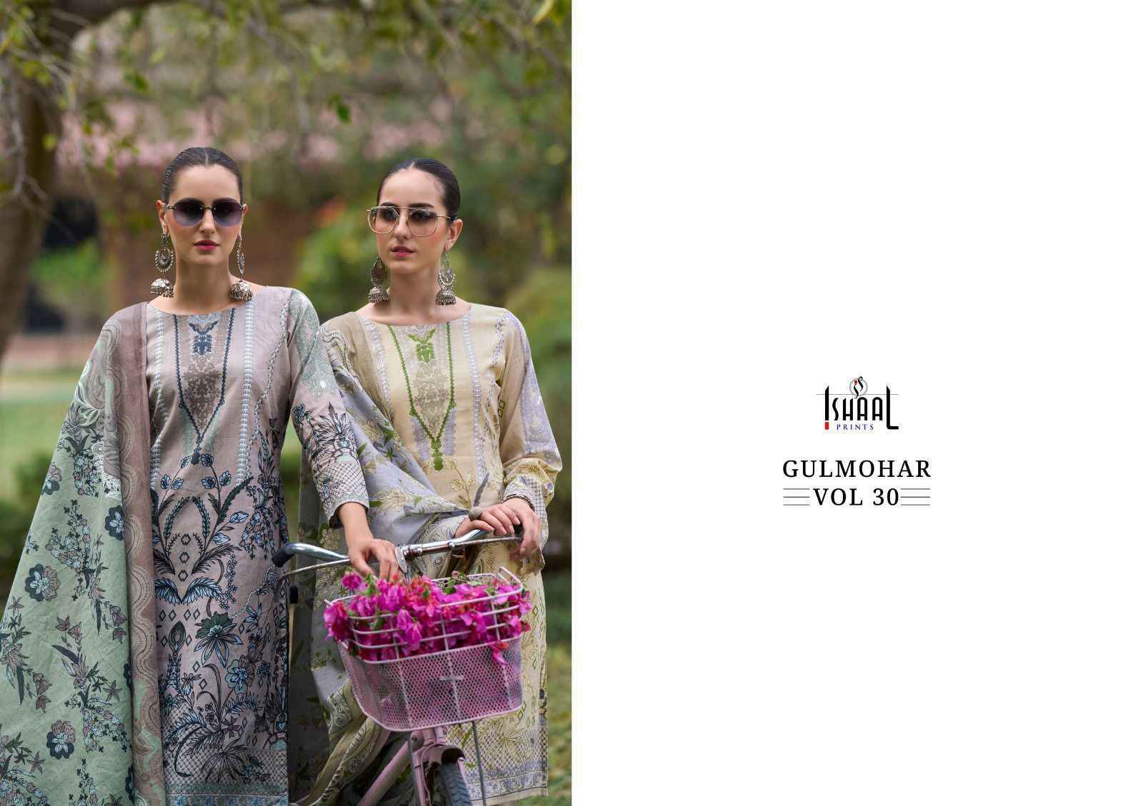 Ishaal Prints Gulmohar Vol 30 Pure Lawn Dress Material 10 Pc Catalouge