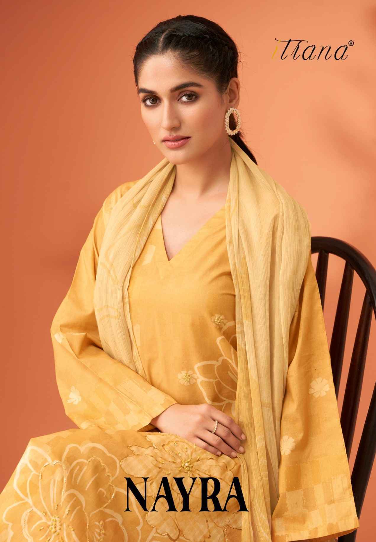 Itrana Nayra Lawn Cotton Dress Material 6 Pc Catalog